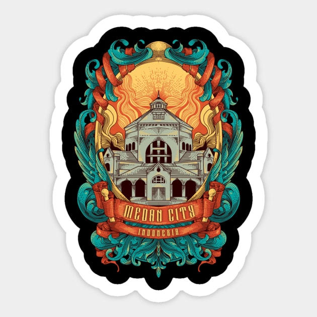 Indonesian Culture. North Sumatera. Sticker by Manxhunter illustration